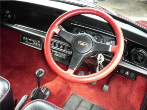 Red leather steering wheel